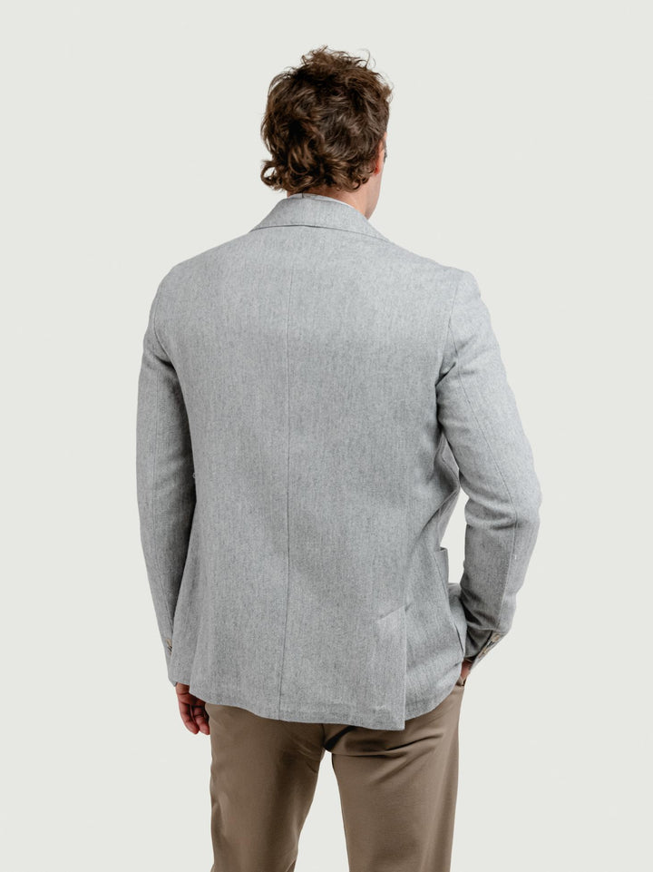 BLAZER MISTO LANA SPIGA GRIGIO PERLA