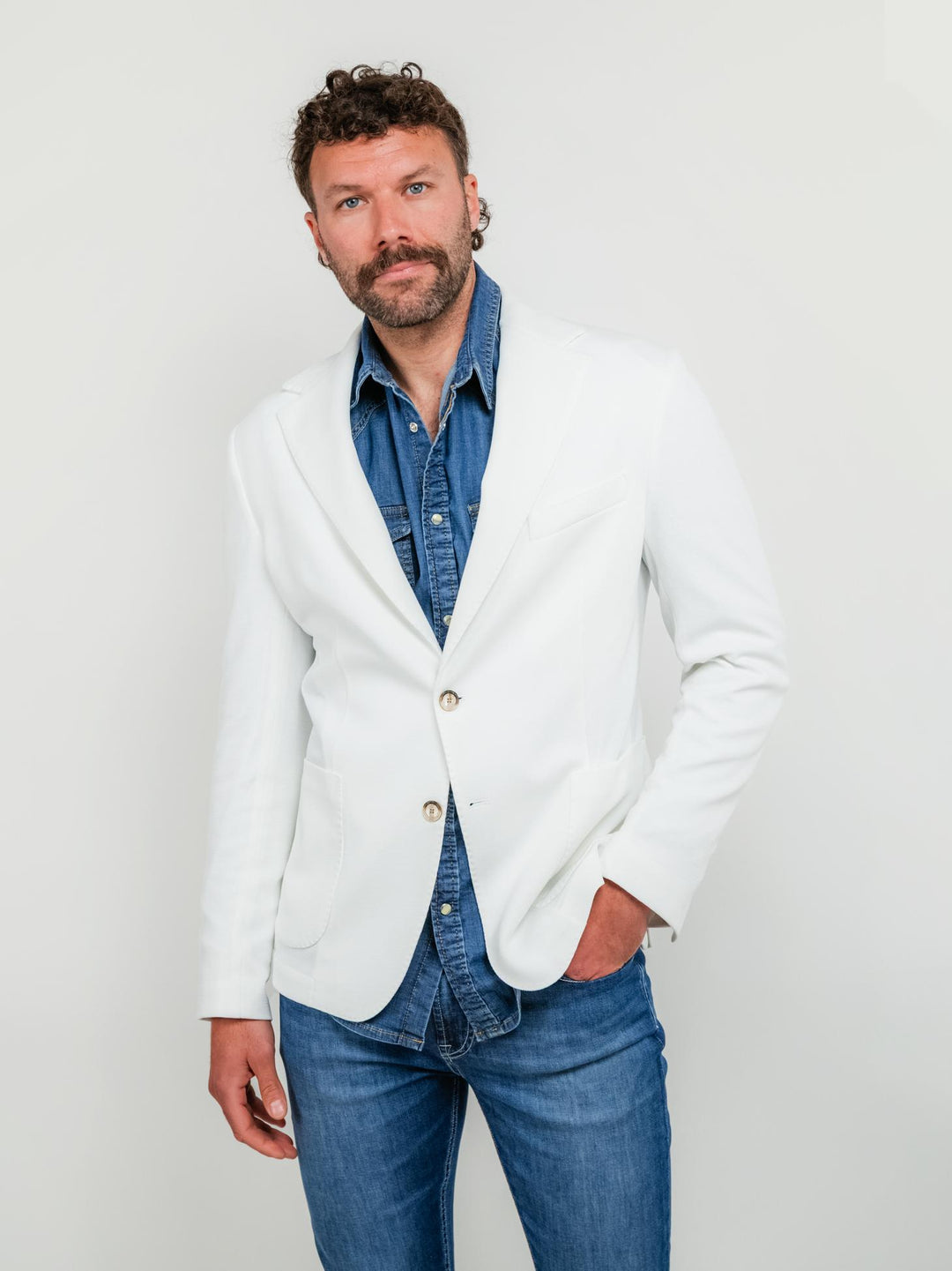 BLAZER MONOPETTO BIANCO