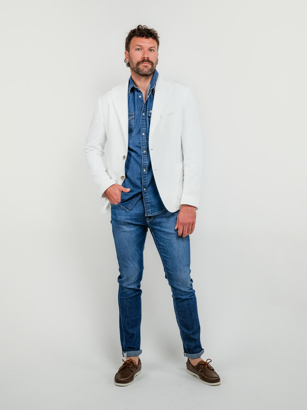 BLAZER MONOPETTO BIANCO