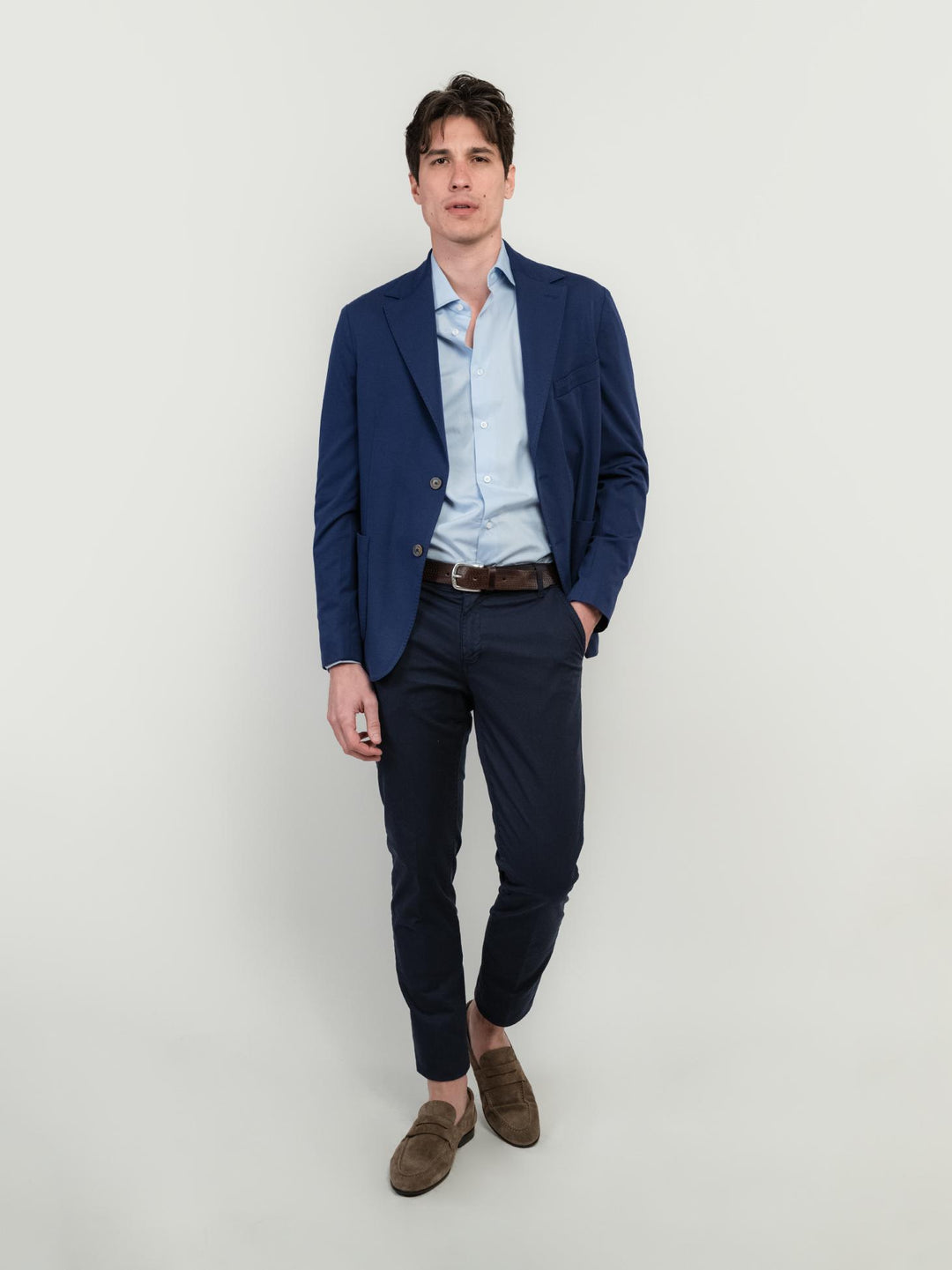 BLAZER MONOPETTO BLU