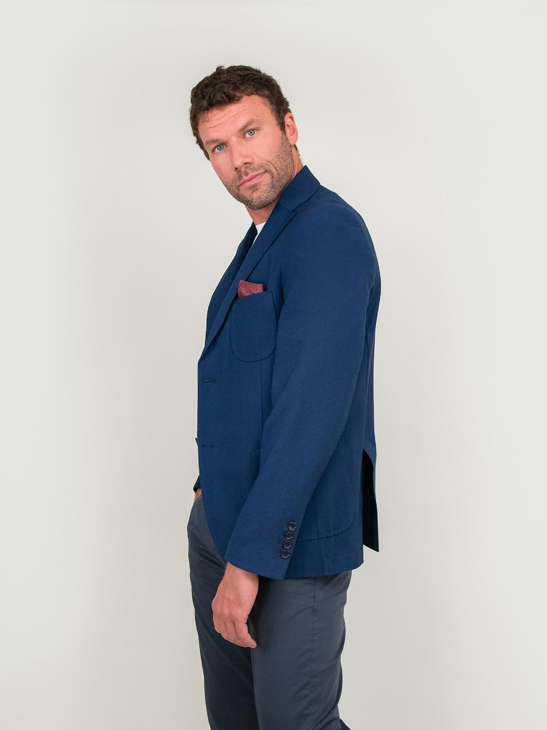 BLAZER MONOPETTO BLU