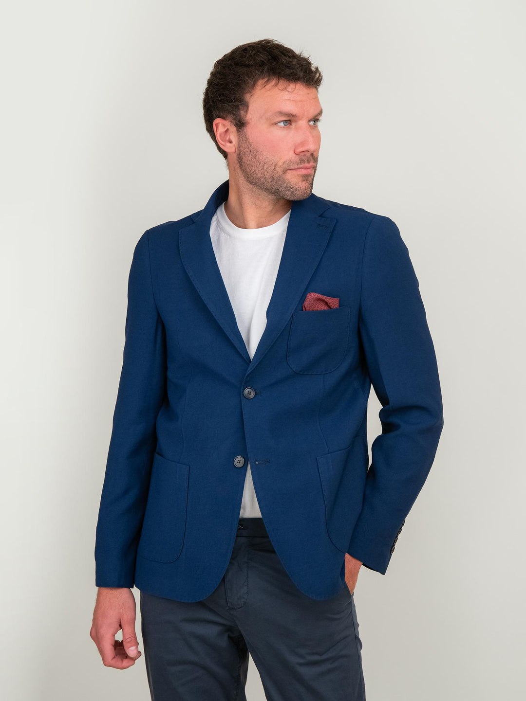 BLAZER MONOPETTO BLU