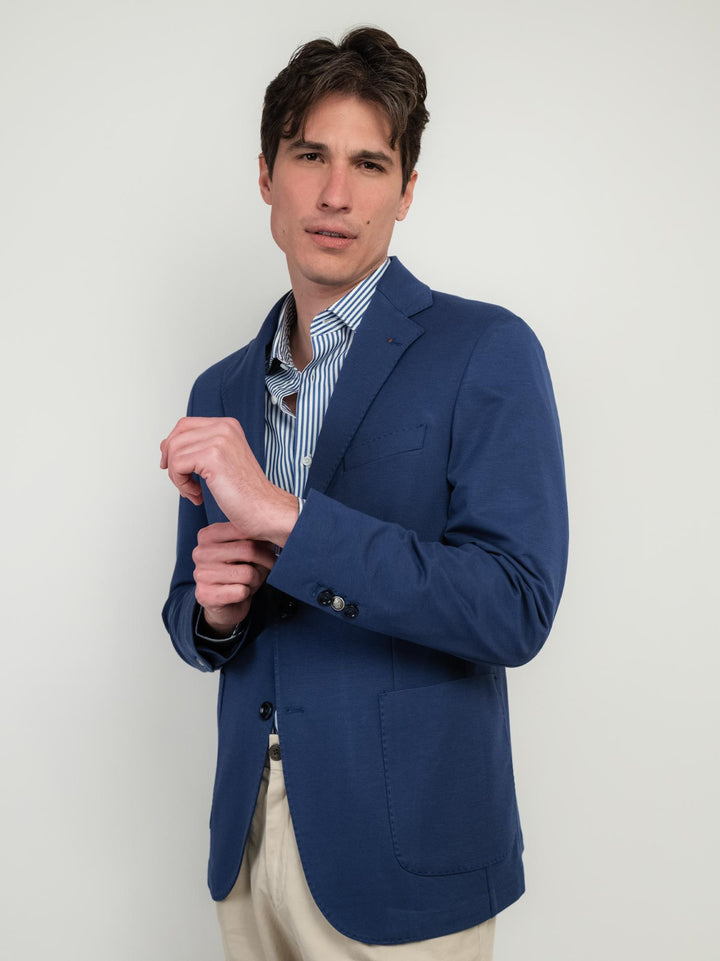 BLAZER MONOPETTO IN MAGLINA BLUETTE