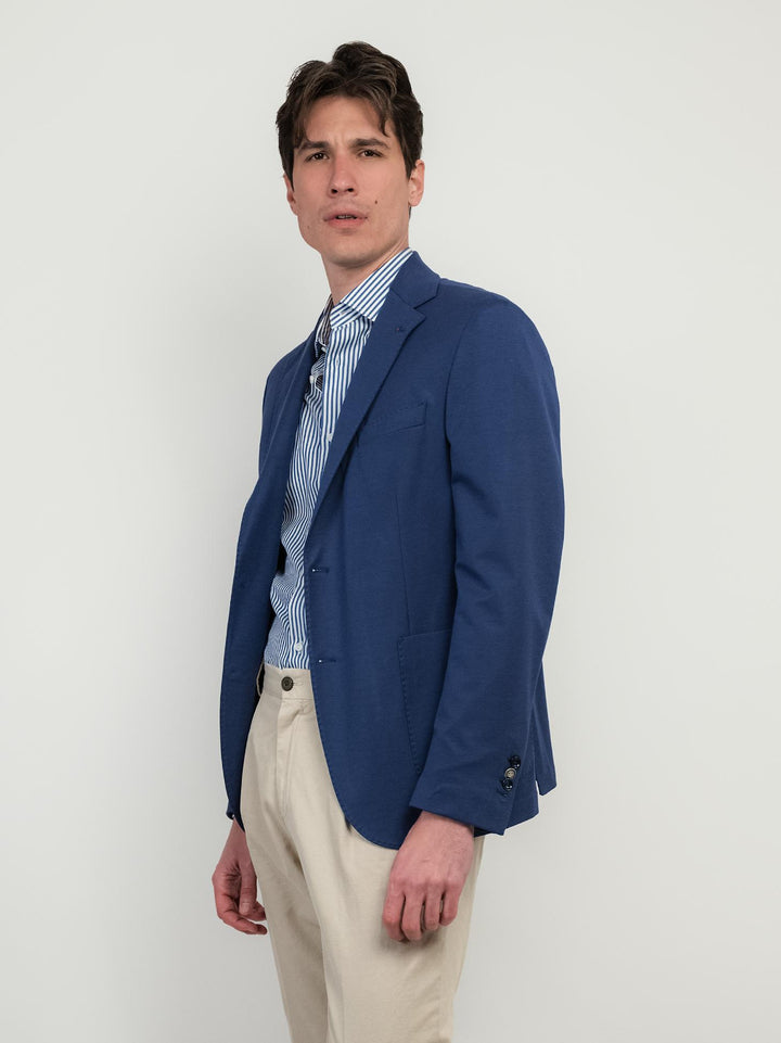 BLAZER MONOPETTO IN MAGLINA BLUETTE