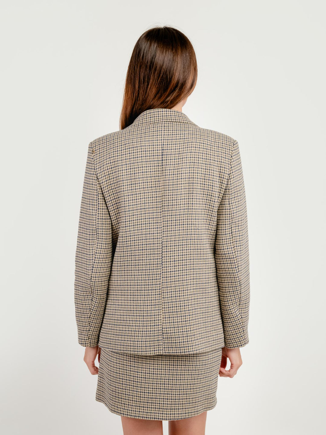 BLAZER PIED DE POULE BEIGE