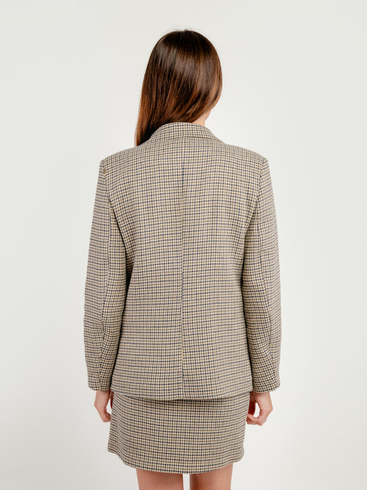 BLAZER PIED DE POULE BEIGE