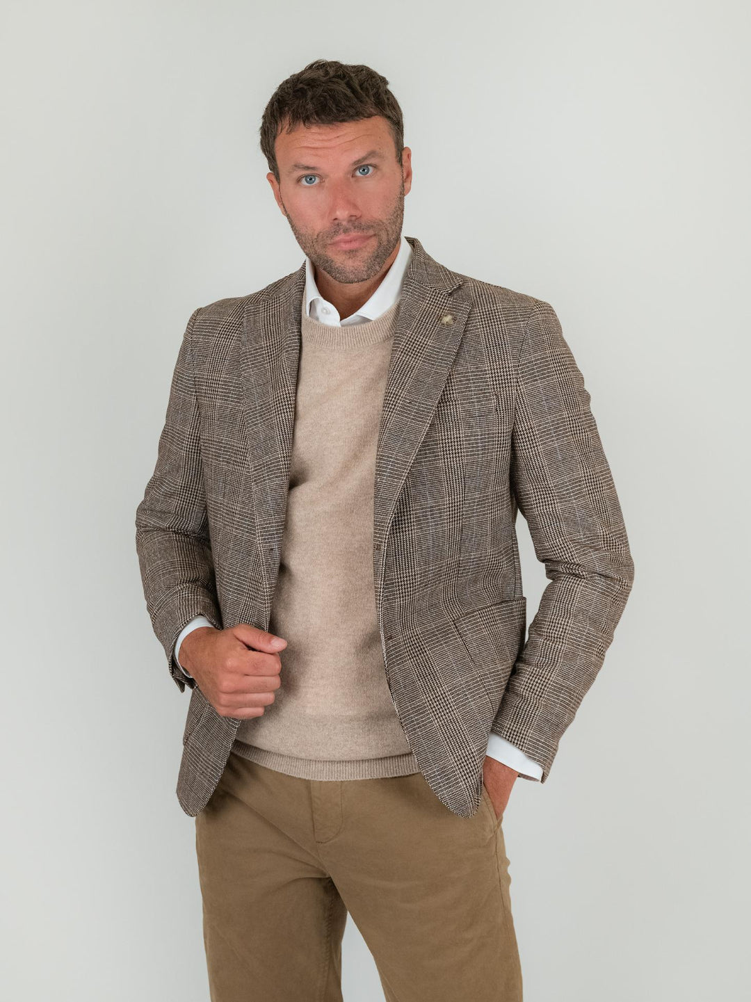 BLAZER PRINCIPE DI GALLES MARRONE