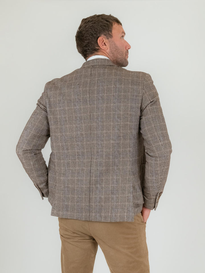 BLAZER PRINCIPE DI GALLES MARRONE