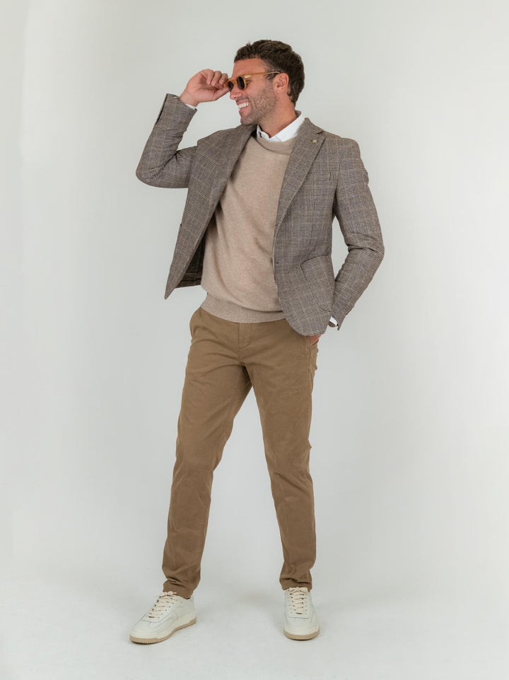 BLAZER PRINCIPE DI GALLES MARRONE