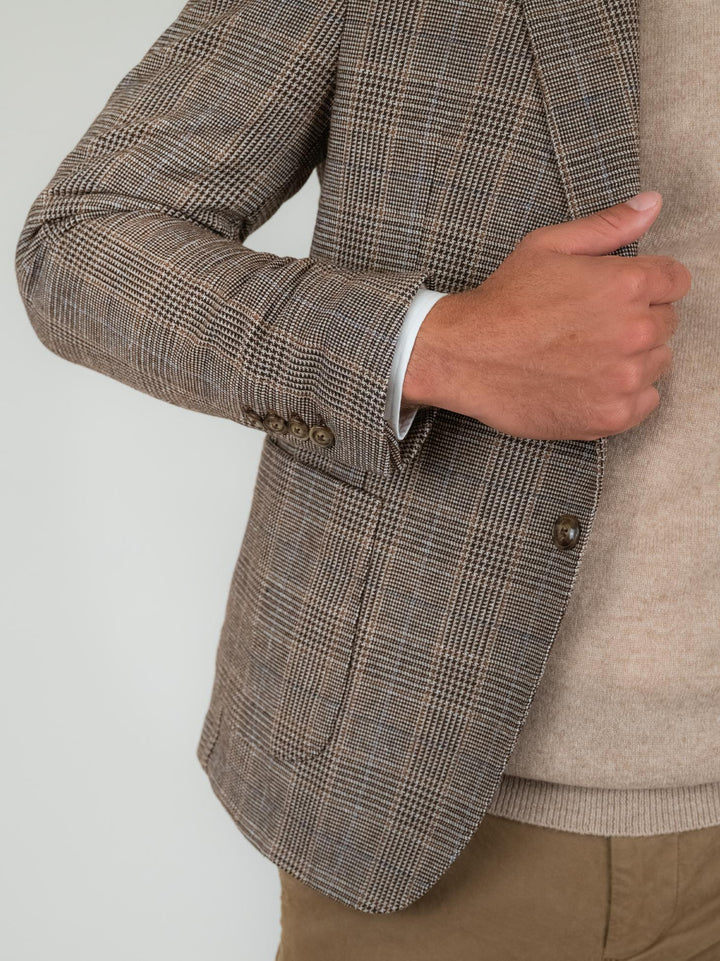BLAZER PRINCIPE DI GALLES MARRONE