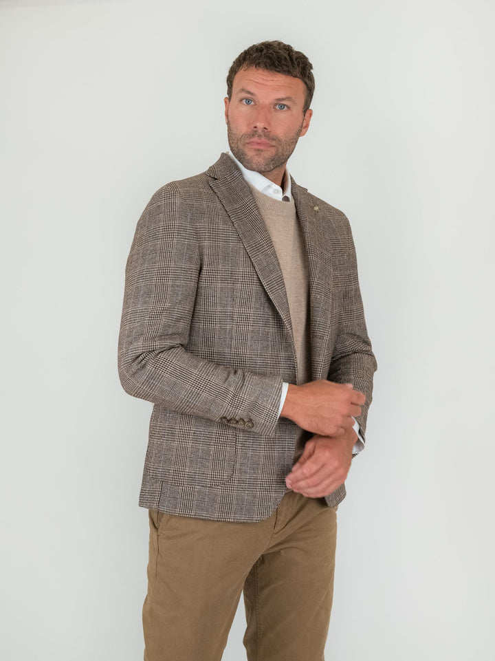 BLAZER PRINCIPE DI GALLES MARRONE