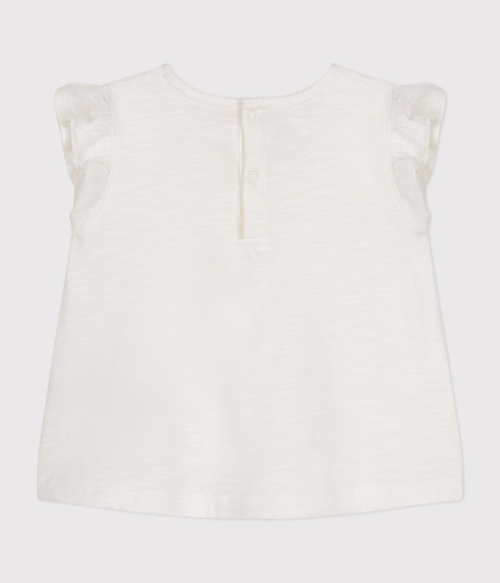 BLUSA BIANCA SENZA MANICHE IN COTONE PER BEBÈ