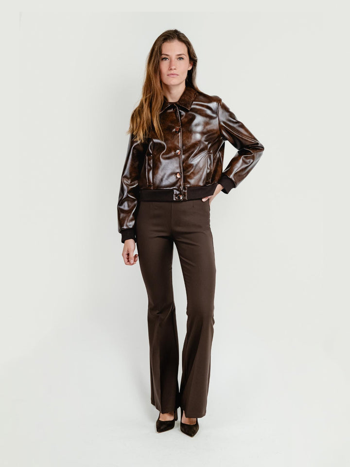 BOMBER IN ECOPELLE MARRONE