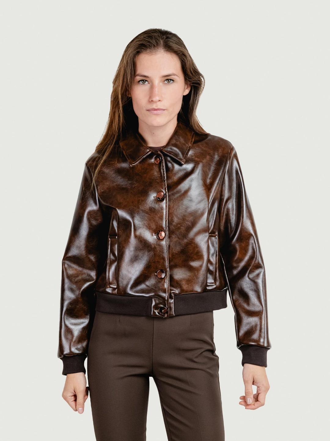 BOMBER IN ECOPELLE MARRONE