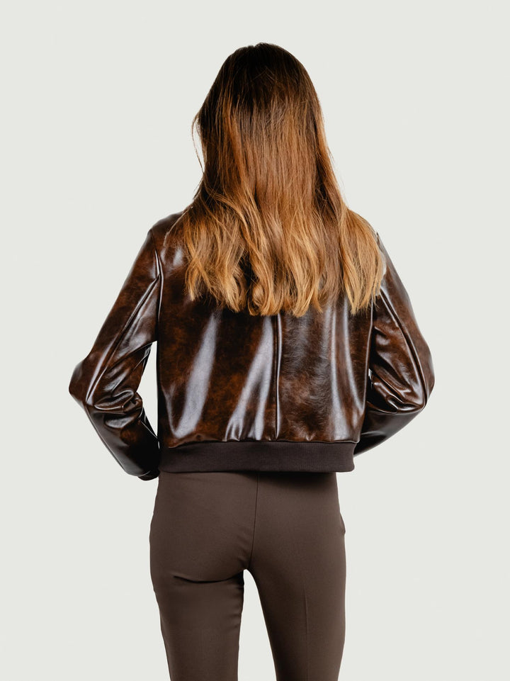 BOMBER IN ECOPELLE MARRONE
