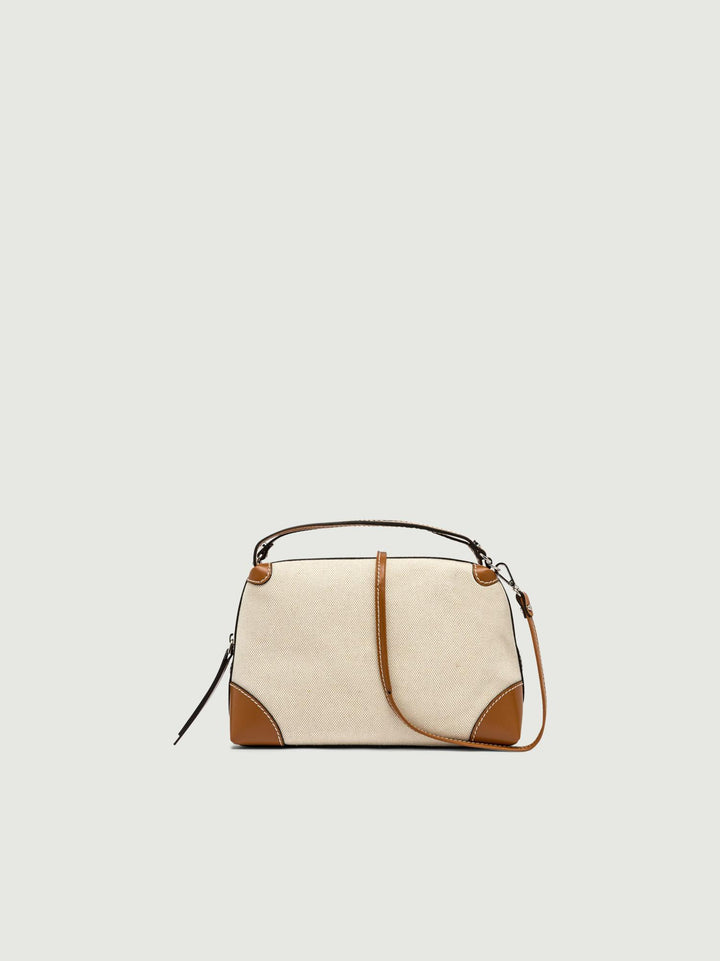 BORSA ALIFA IN TESSUTO NATURE E CARAMELLO