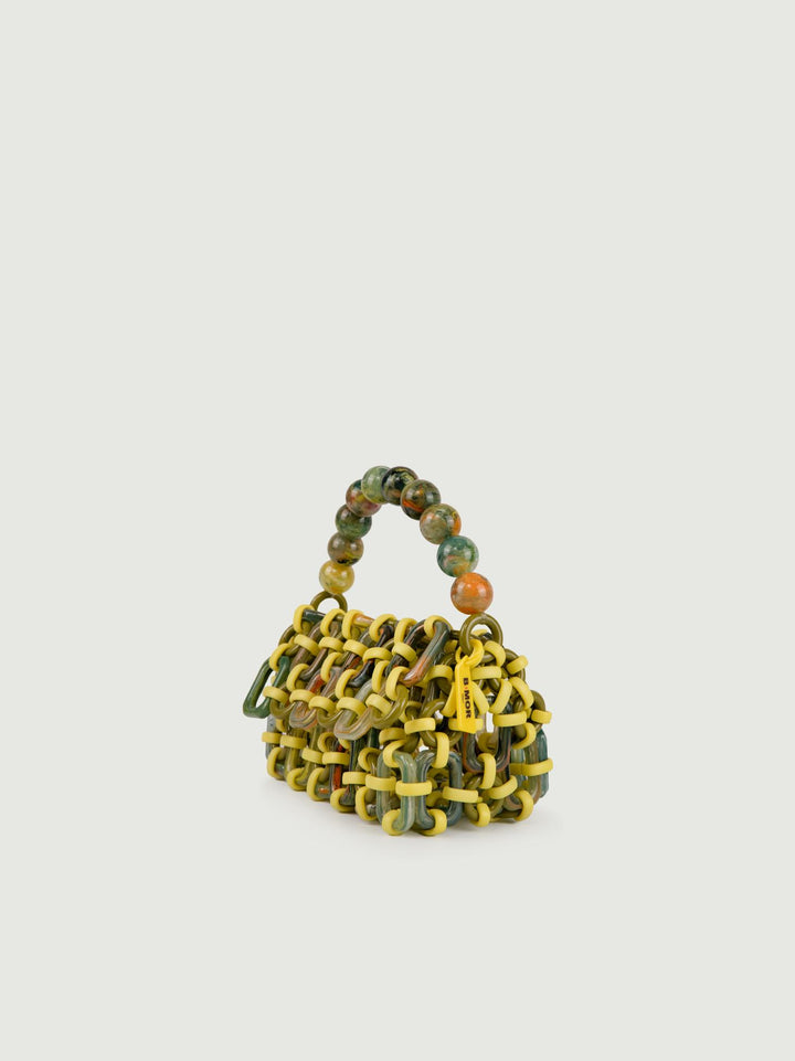 BORSA A BAULETTO BUBBLE IN RESINA MULTICOLOR LIME