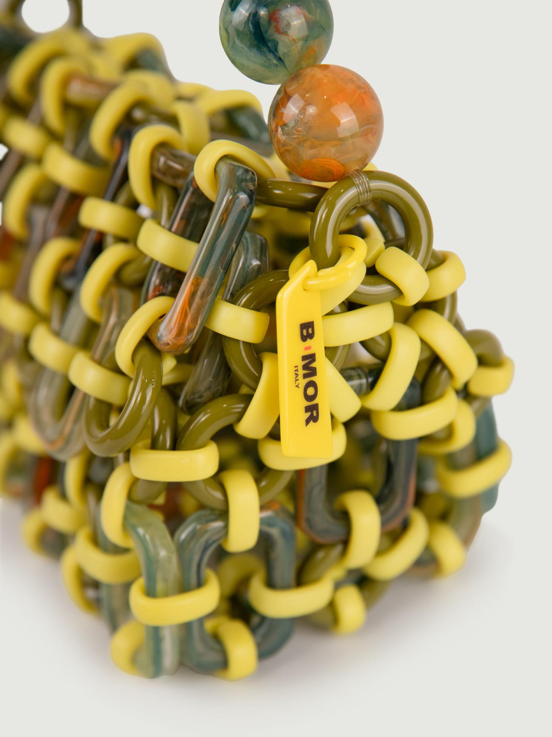 BORSA A BAULETTO BUBBLE IN RESINA MULTICOLOR LIME