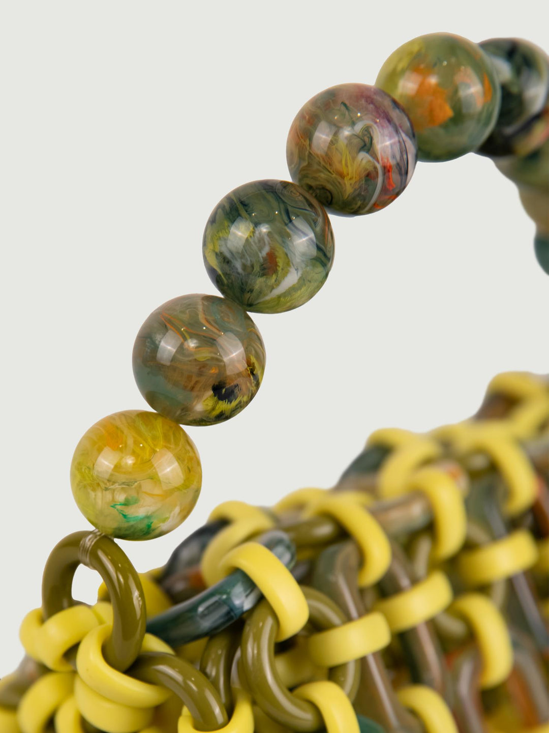 BORSA A BAULETTO BUBBLE IN RESINA MULTICOLOR LIME