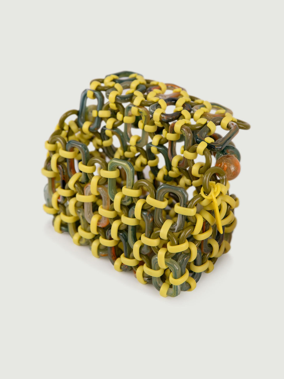 BORSA A BAULETTO BUBBLE IN RESINA MULTICOLOR LIME