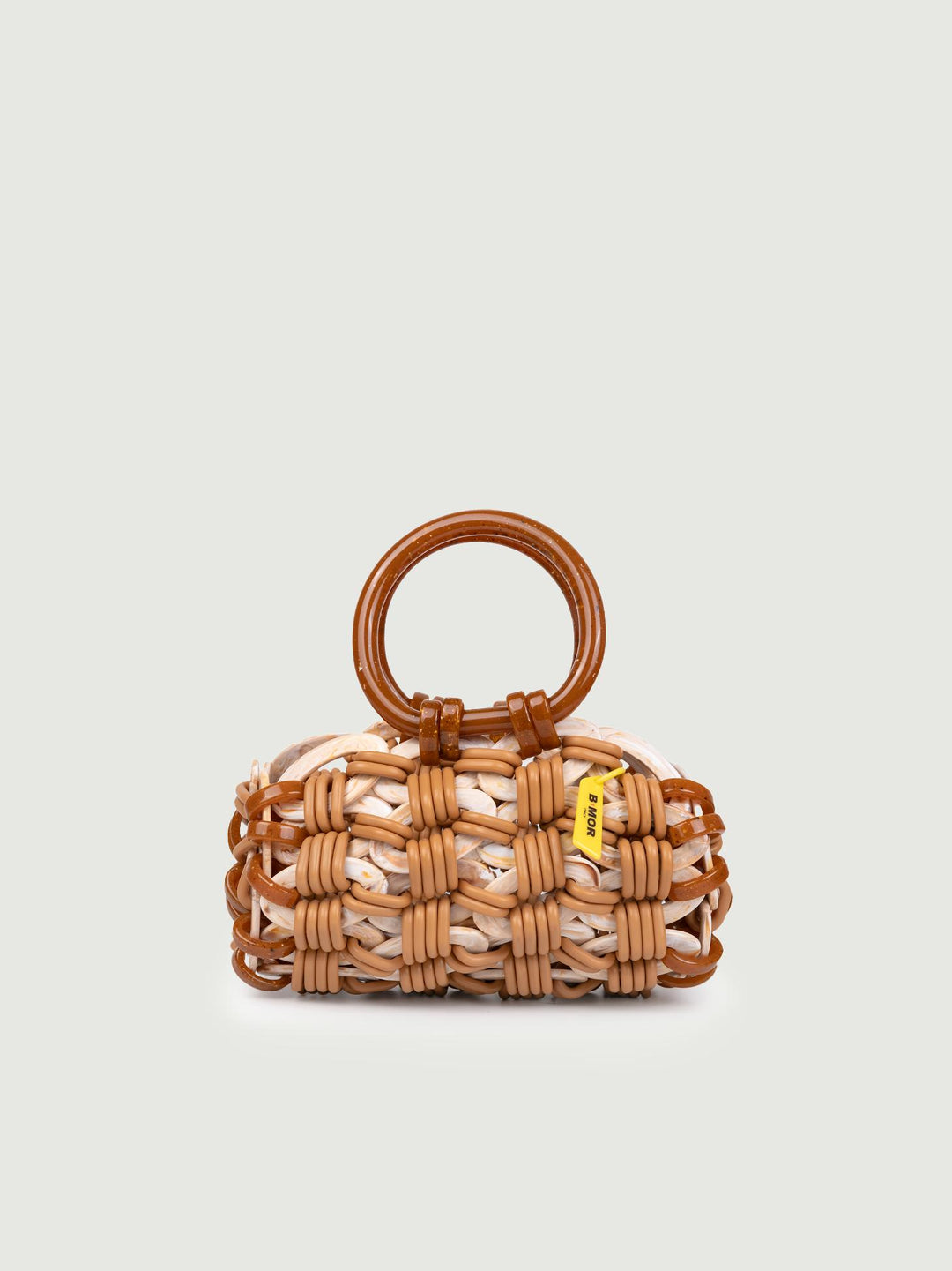 BORSA A MANO LOOP IN RESINA MULTICOLOR CARAMELLO