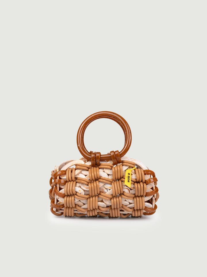 BORSA A MANO LOOP IN RESINA MULTICOLOR CARAMELLO