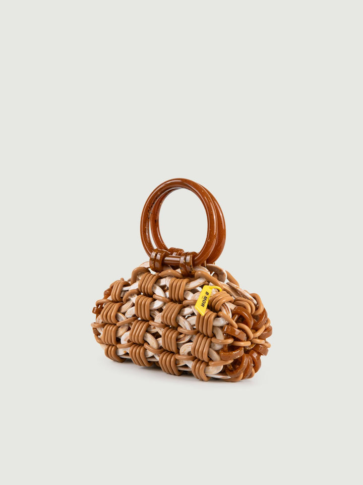 BORSA A MANO LOOP IN RESINA MULTICOLOR CARAMELLO