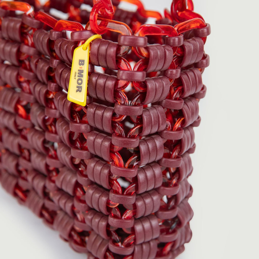 BORSA A SPALLA IN RESINA ROSSA "BASKET"