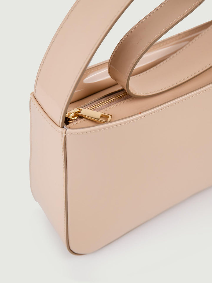 BORSA A SPALLA SEVENTY BEIGE IN VERNICE