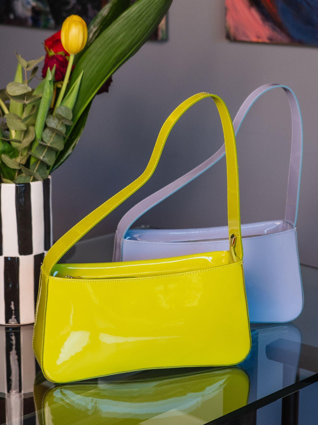 BORSA A SPALLA SEVENTY CARTA ZUCCHERO IN VERNICE
