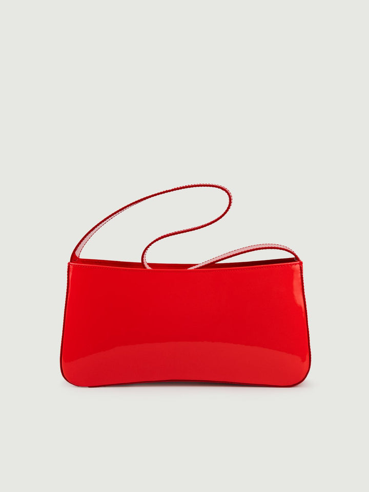 BORSA A SPALLA SEVENTY CORALLO IN VERNICE