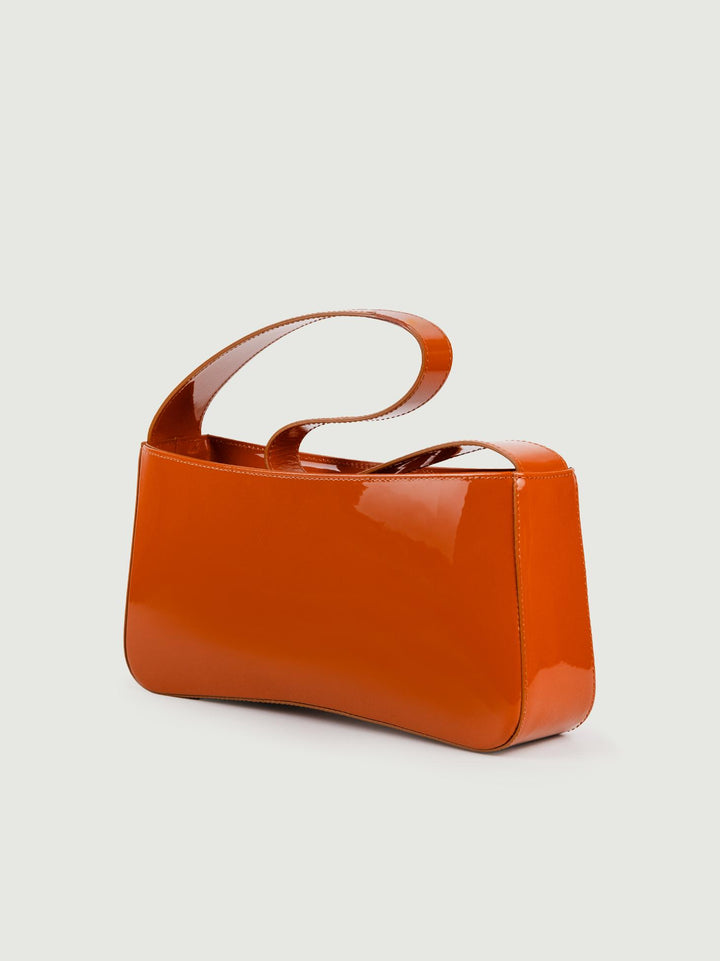 BORSA A SPALLA SEVENTY MATTONE IN VERNICE