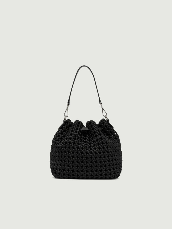 BORSA A TRACOLLA FIORE NERA