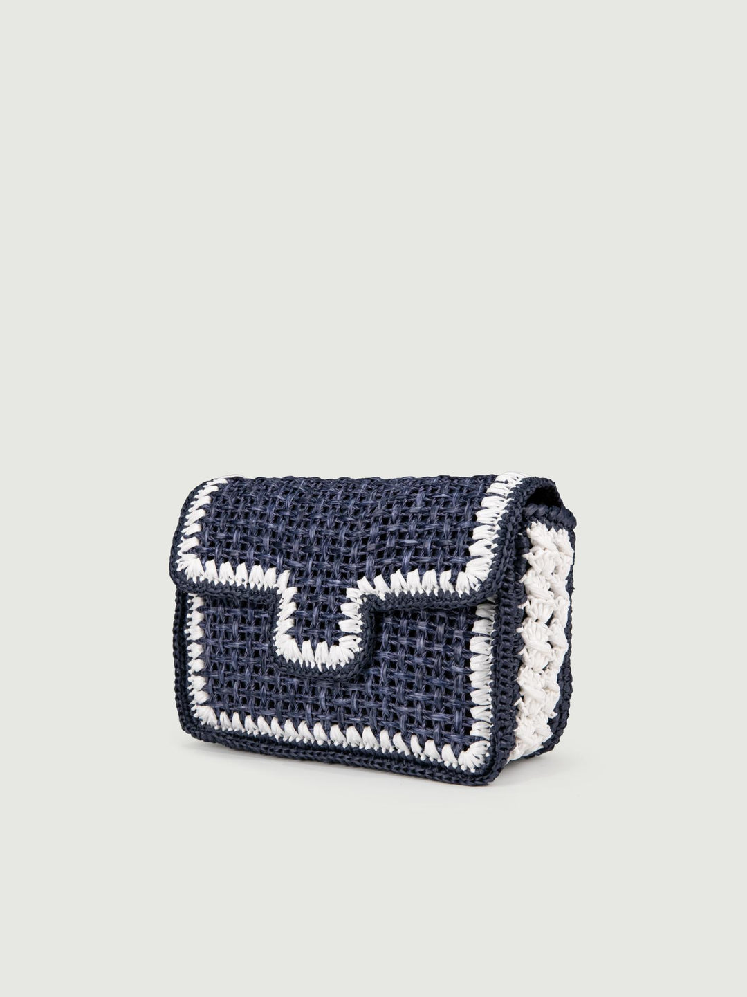 BORSA A TRACOLLA IN RAFIA BLU