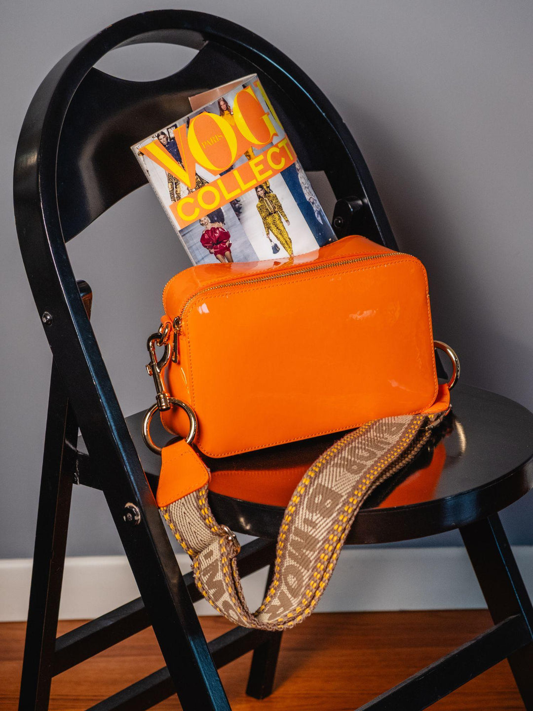 BORSA A TRACOLLA MAXI YOURS ARANCIONE IN PELLE VERNICE