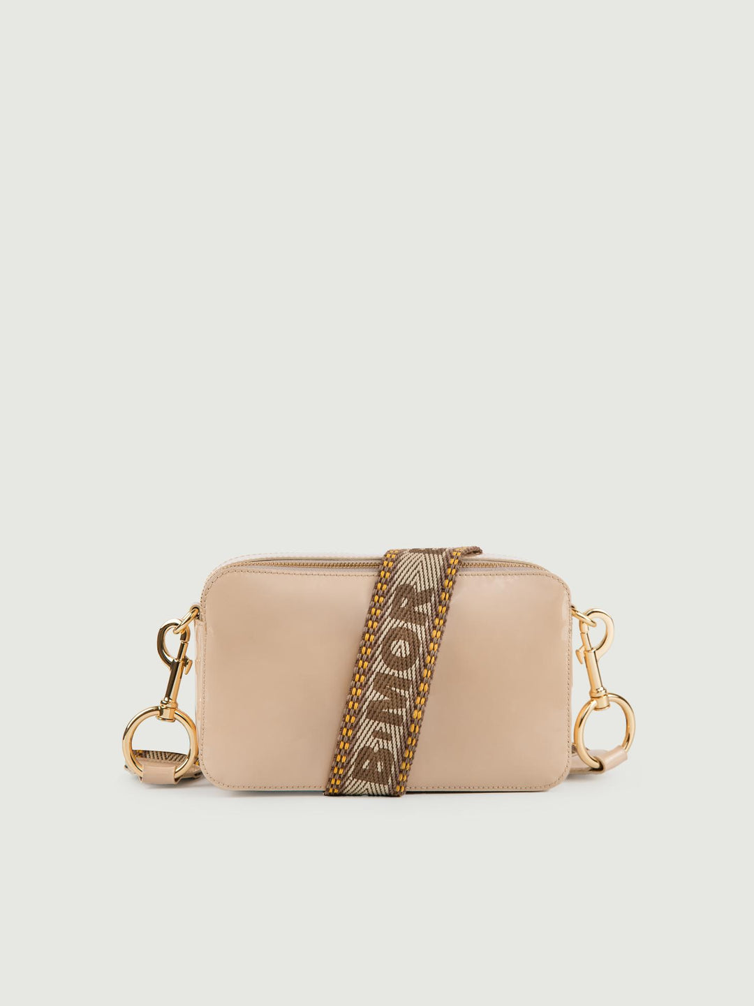BORSA A TRACOLLA MAXI YOURS BEIGE IN PELLE VERNICE