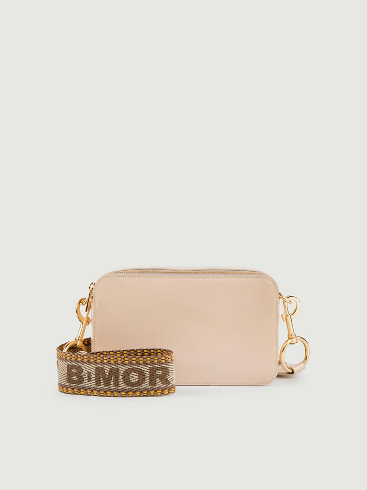 BORSA A TRACOLLA MAXI YOURS BEIGE IN PELLE VERNICE