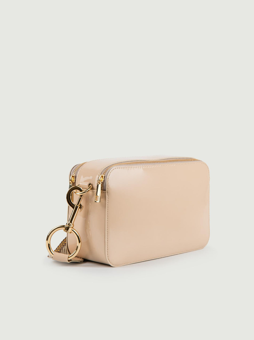 BORSA A TRACOLLA MAXI YOURS BEIGE IN PELLE VERNICE