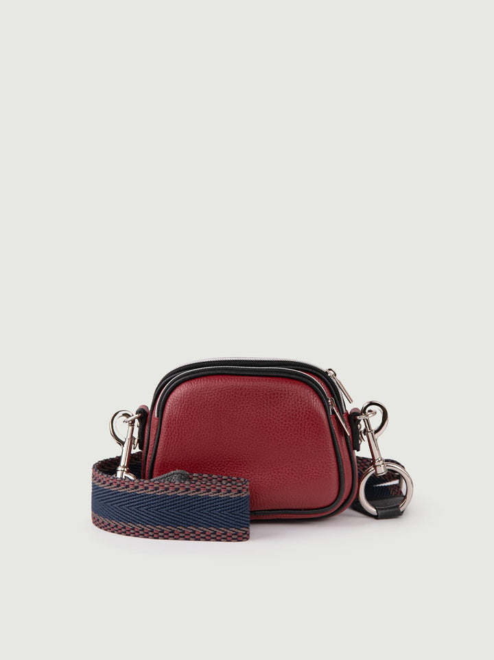 BORSA A TRACOLLA TRIS IN PELLE BORDEAUX