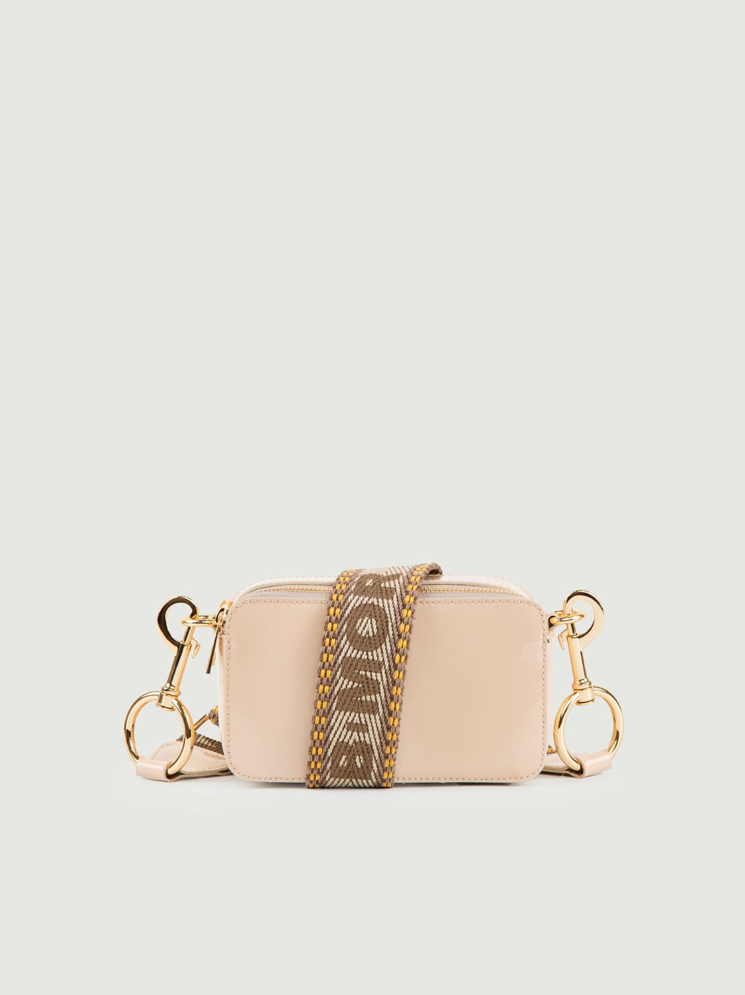 BORSA A TRACOLLA YOURS BEIGE IN PELLE VERNICE