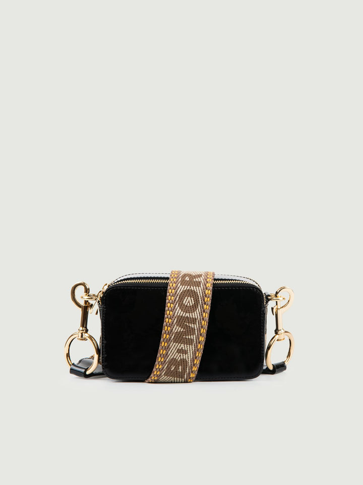 BORSA A TRACOLLA YOURS NERA IN PELLE VERNICE