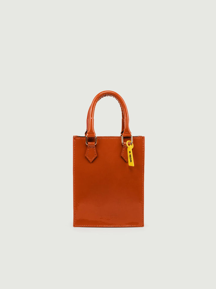 BORSA BABY IN PELLE VERNICE MATTONE