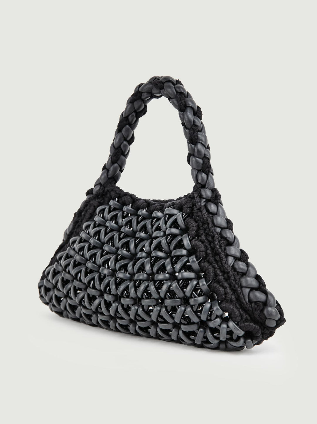 BORSA BIG CRUSH IN RESINA E PELLE NERA