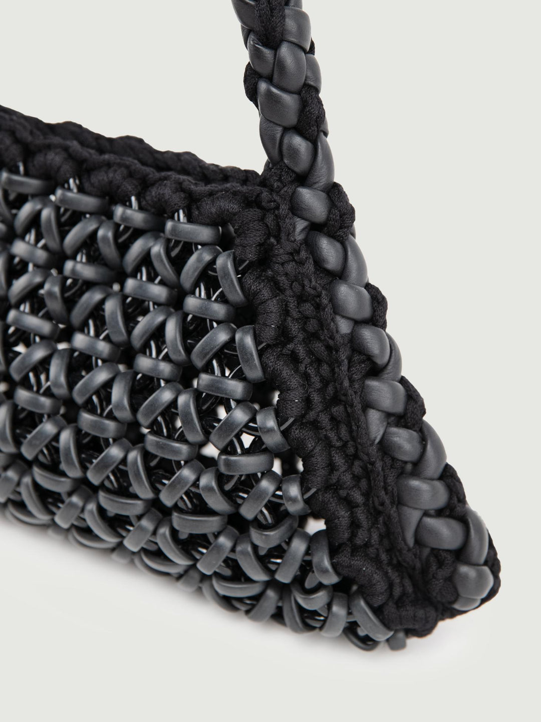 BORSA BIG CRUSH IN RESINA E PELLE NERA