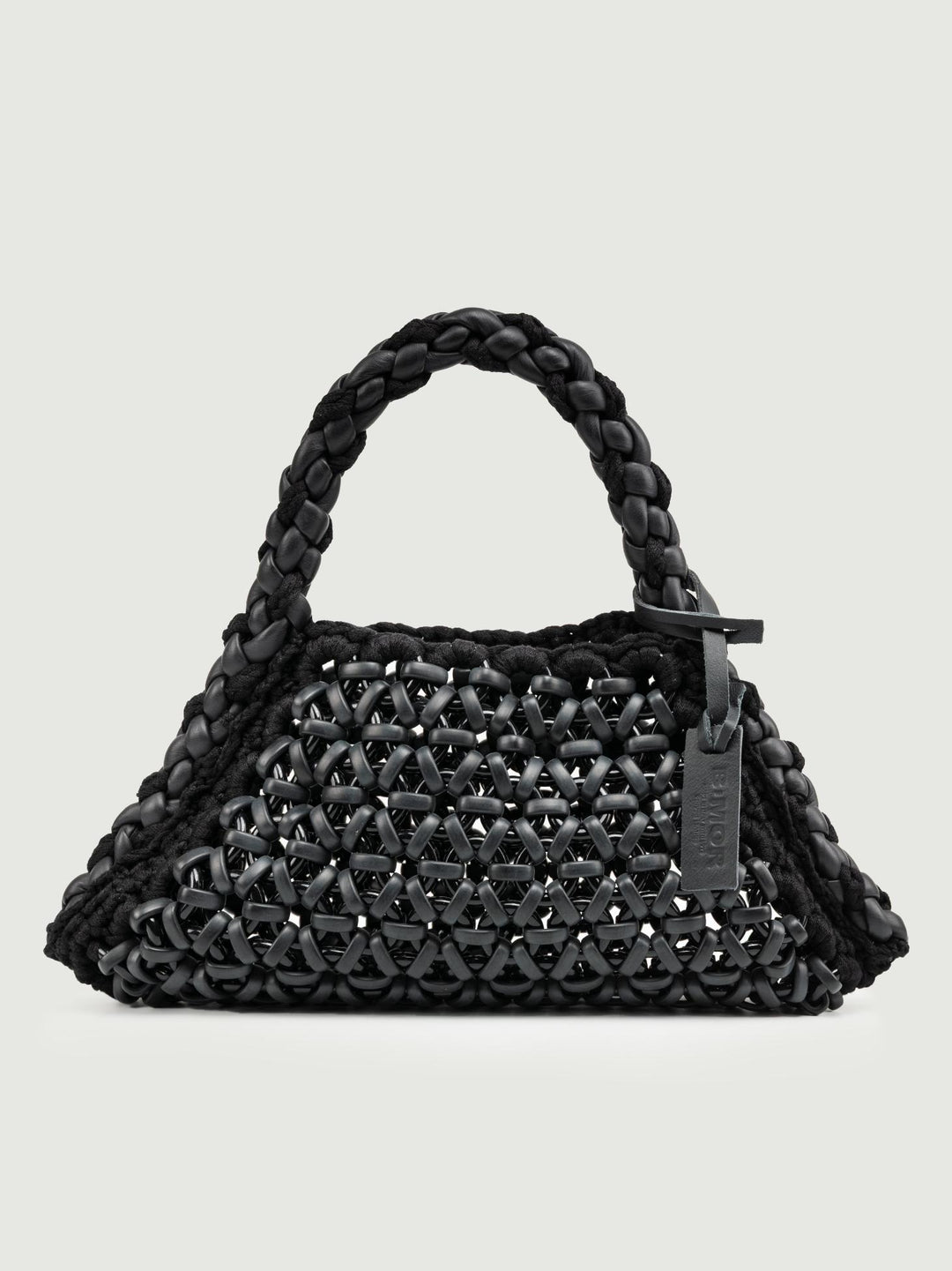 BORSA BIG CRUSH IN RESINA E PELLE NERA
