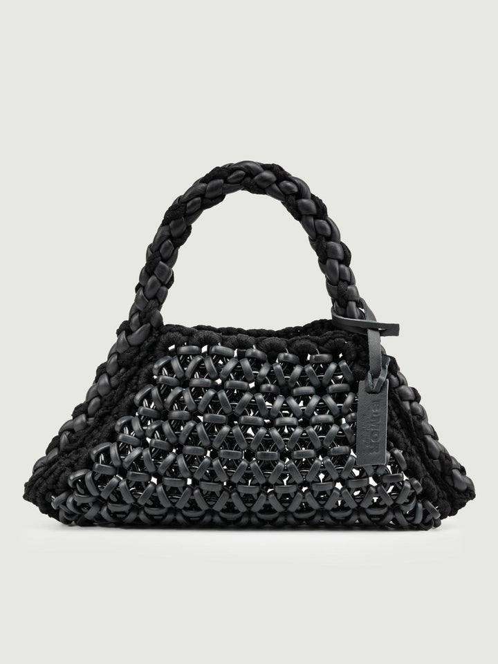 BORSA BIG CRUSH IN RESINA E PELLE NERA