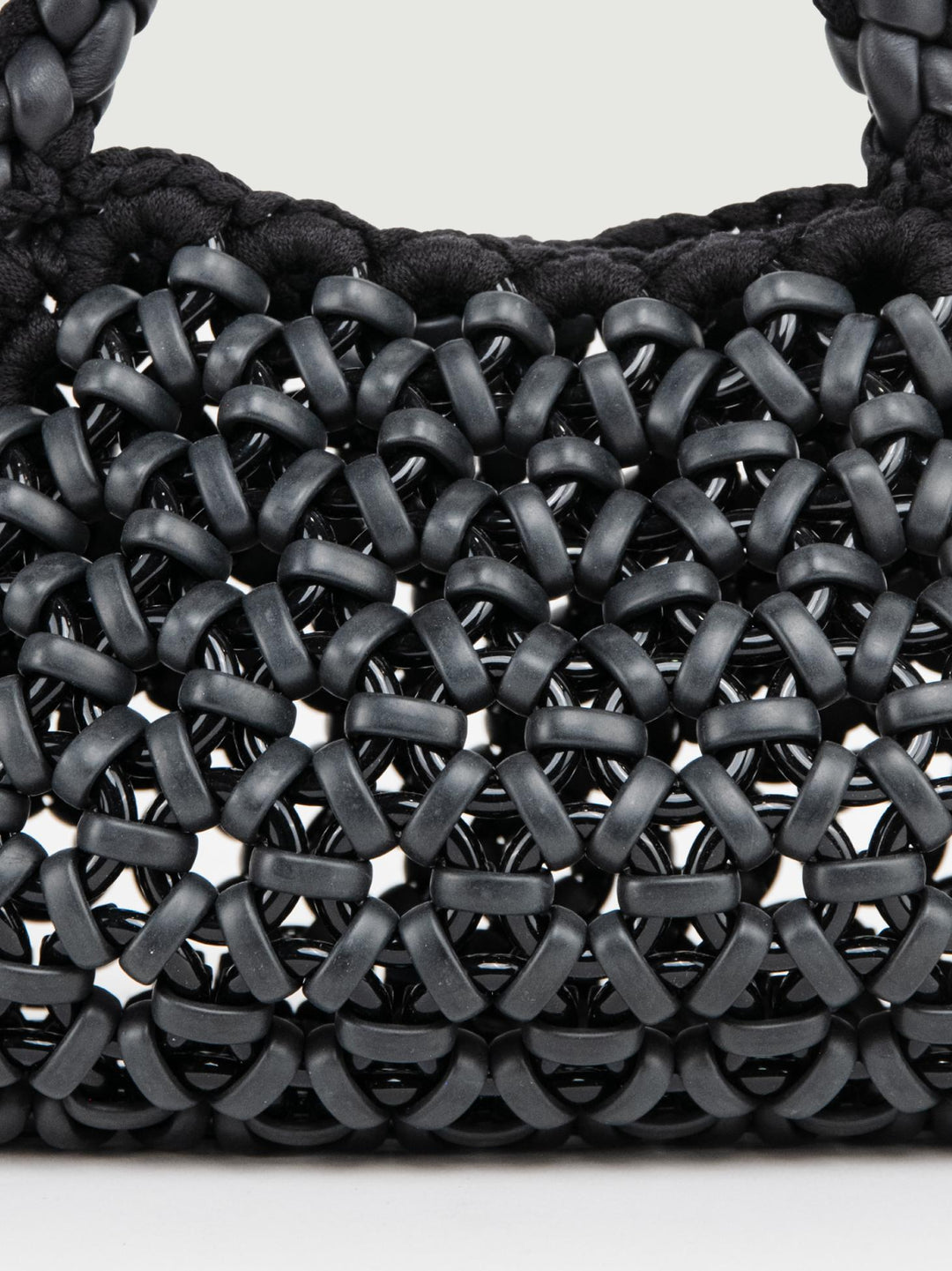 BORSA BIG CRUSH IN RESINA E PELLE NERA