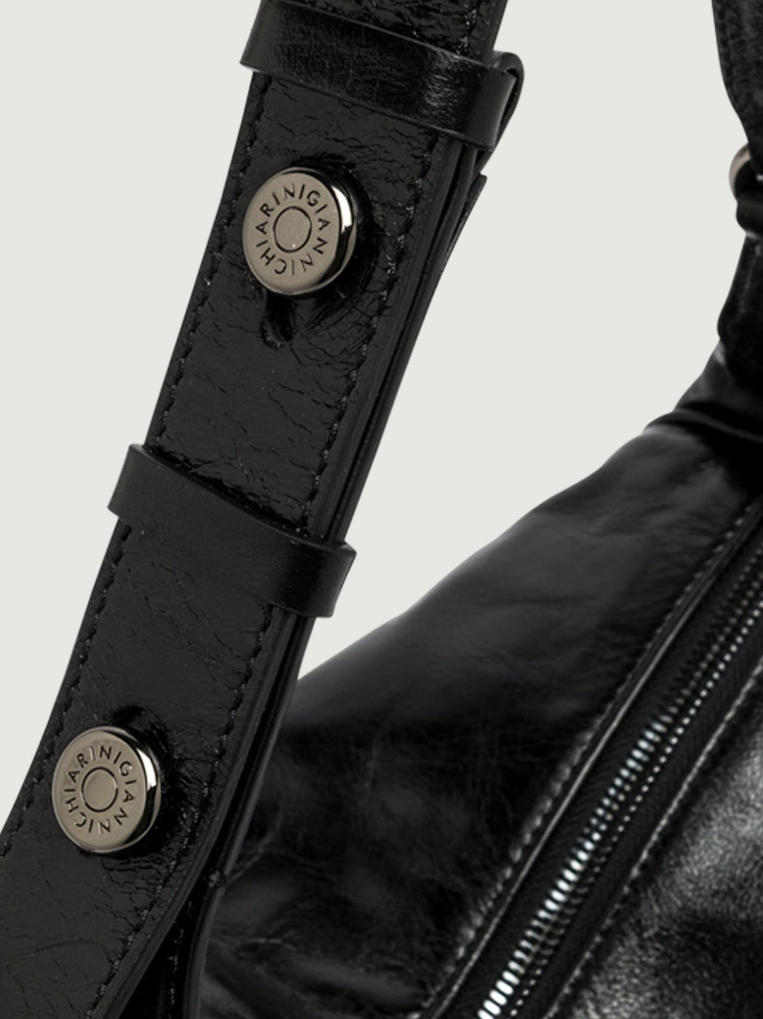 BORSA CHARLOTTE IN PELLE VINTAGE NERA