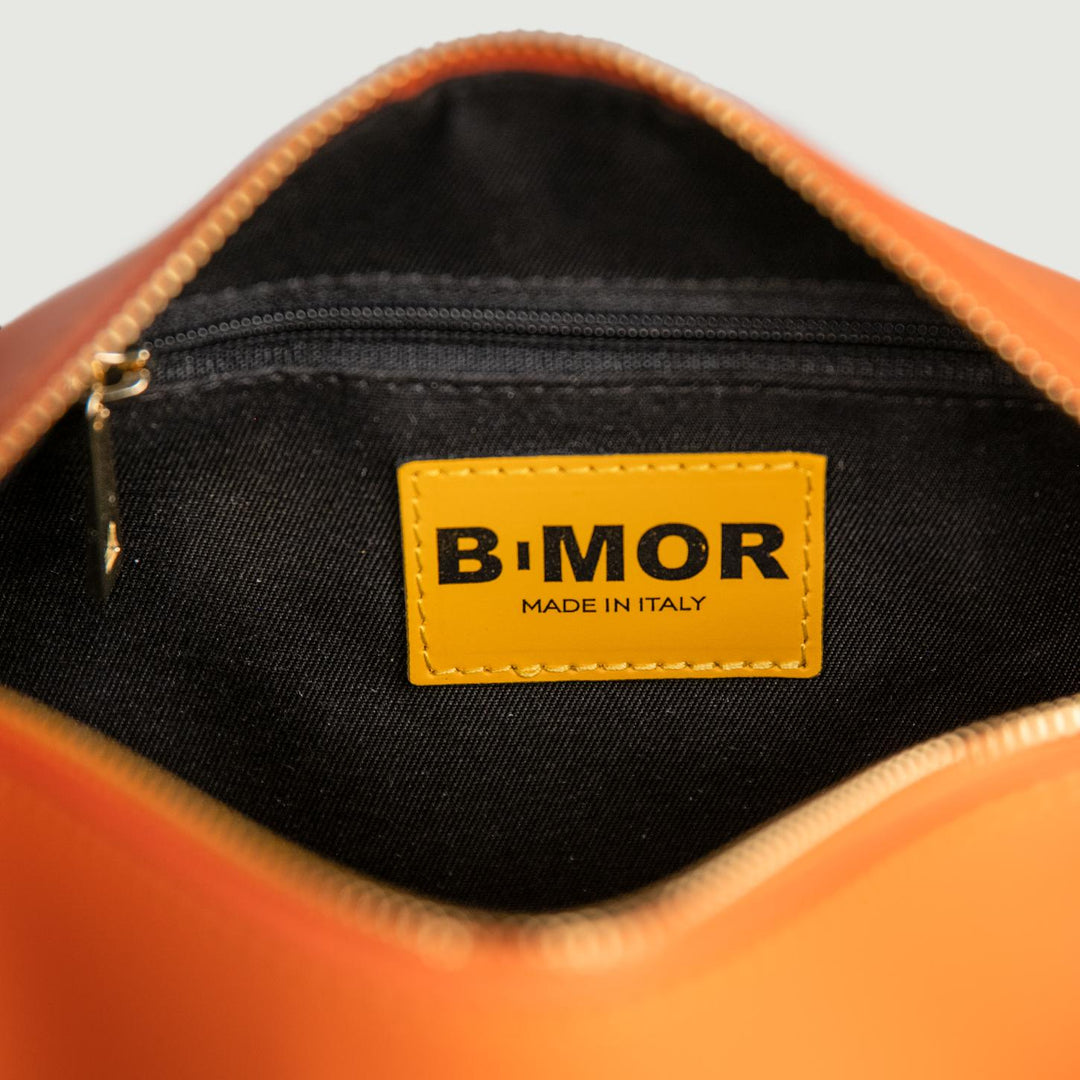 BORSA CILINDRO A TRACOLLA IN PELLE ARANCIONE "CIRCULAR"