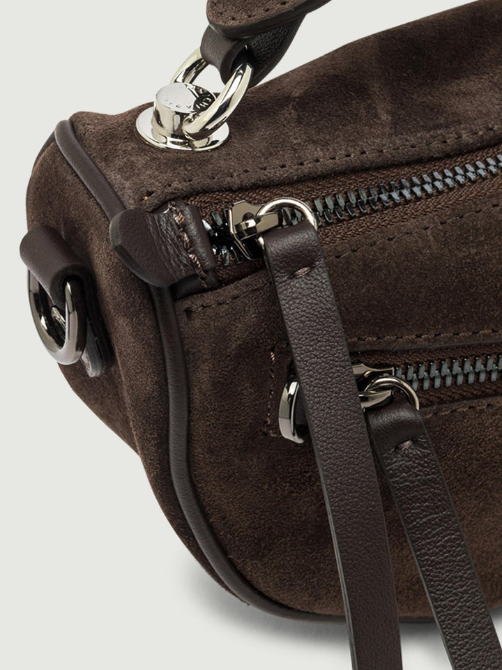 BORSA CINDY IN CAMOSCIO MOKA